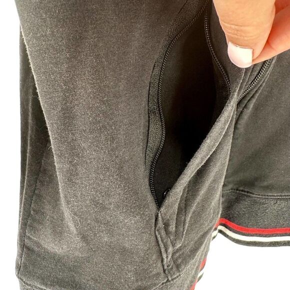 Psycho Bunny Jacket Black Hooded Full Zip Girls Size L 14/16 Pink Logo Punk Rock - Picture 7 of 9